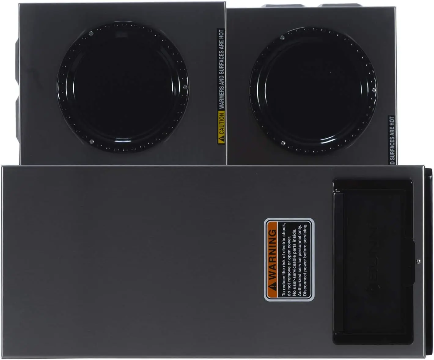 VP17-3 12-Cup Low Profile Pourover Commercial Coffee Maker 3 Lower Warmers 13300.0003 Silver 18.8"D x 16.2"W x 17.3"H