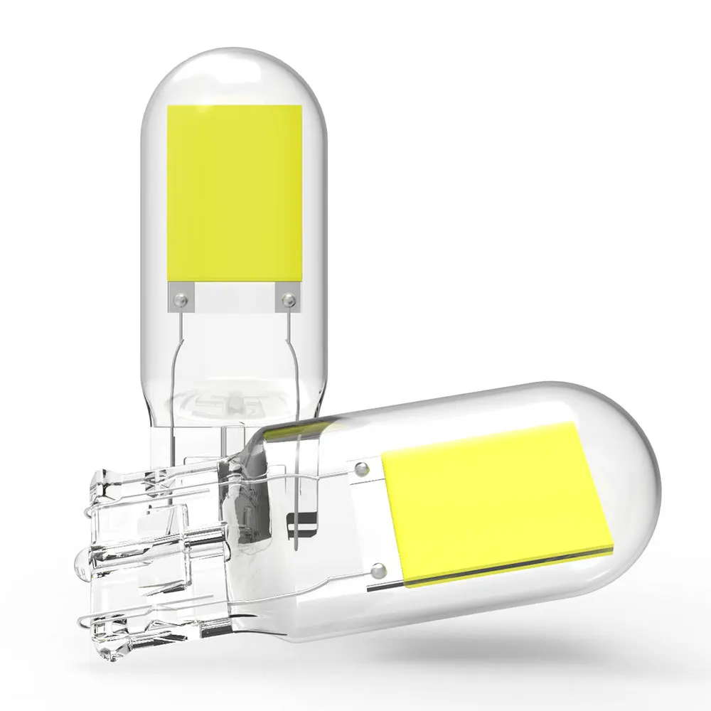2Pcs Newest T10 LED BULB W5W Sapphire COB DriveFree led wedge bulb