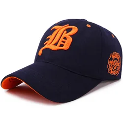 Unisex Summer Cotton Embroidered Snapback Hat - Casual Sport Sun Visor Cap (B- Navy)