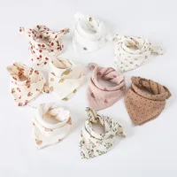 Printed Baby Bibs Cotton Muslin Burp Cloth Saliva Towel Baby Handkerchief  Children’s Gauze Scarf Newborn Baby Stuff