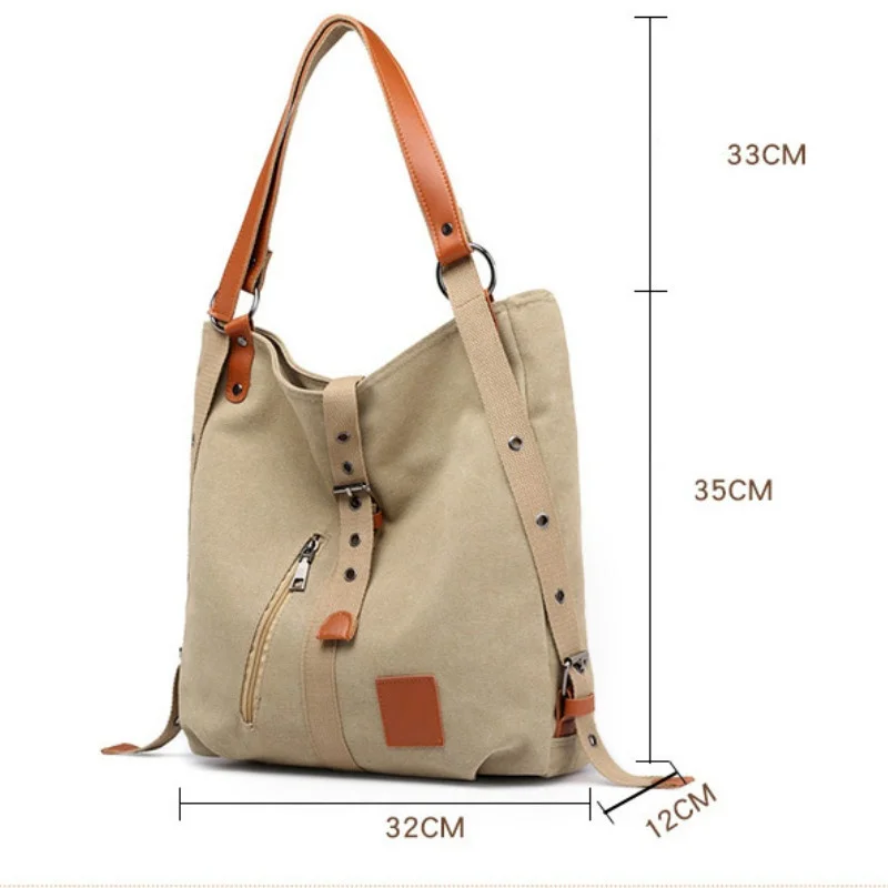 Winter Canvas Women Shoulder Bags High Quality Multi Function Women Back Pack For Students School Travel Bags Large Capacity
