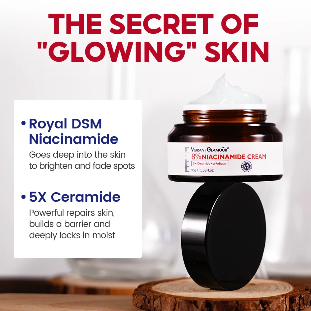 VIBRANT GLAMOUR Niacinamide Whitening Face Cream Skin Barrier Repair Face Moisturiser Brightening Cream Fades Dark Spots 30g