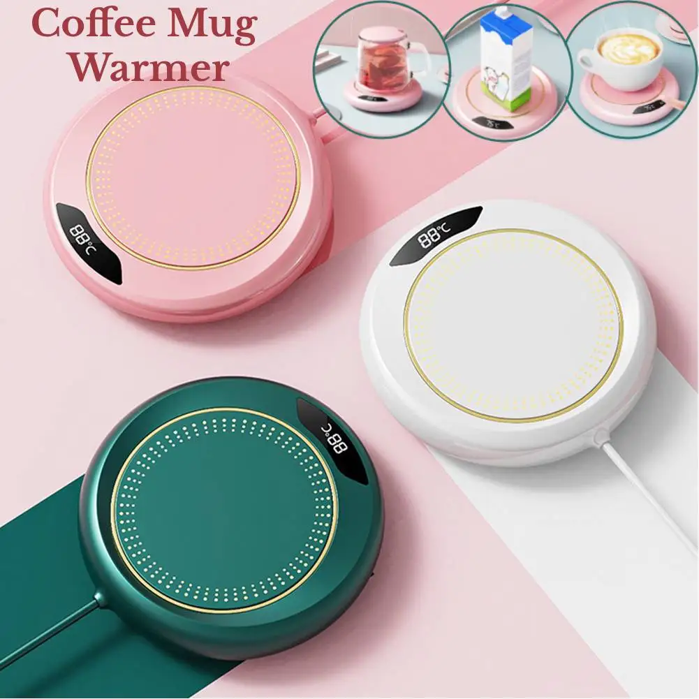 USB Intelligent Adjustment Thermostat Coaster Portable Cup Warmer