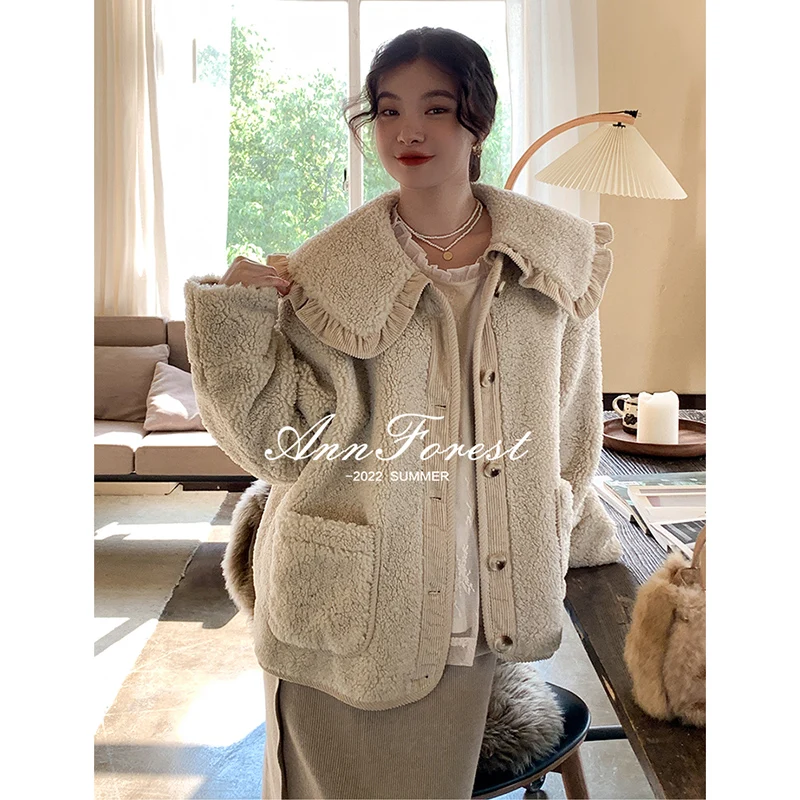 

Autumn Winter Women Coat Thick and Warm Jackets New Korean Fashion Casual Office Ladies Overcoat Chic Kawaii Outerwear Female