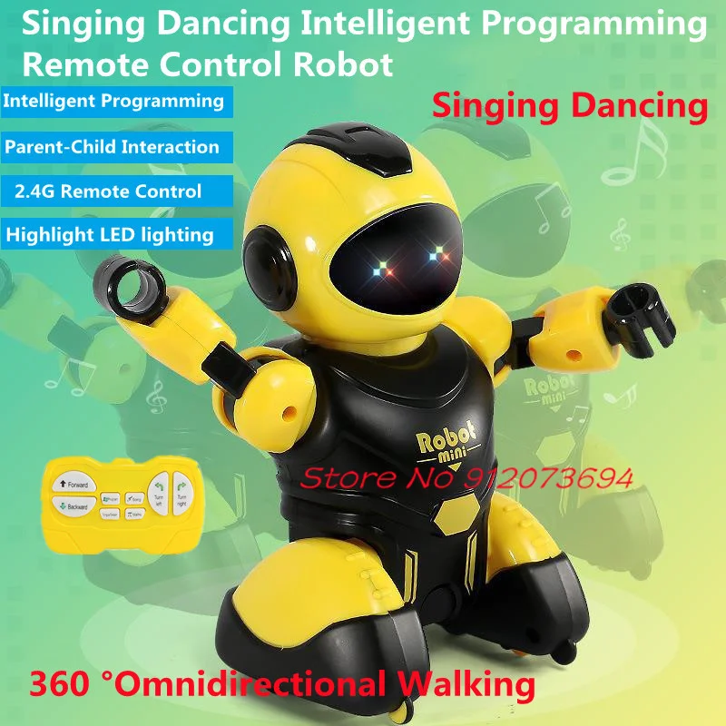 Interazione Genitore-Figlio Programmazione Intelligente Telecomando Robot 2.4G Led Cool Lighting 360 ° Omnidirezionale Walking Rc Robot