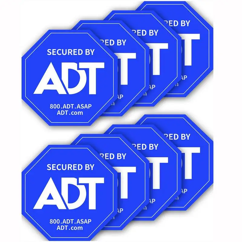 8PCS Window Waterproof Safety Sticker Warning ADT Window Sticker Waterproof Material Decal for Home Decoration