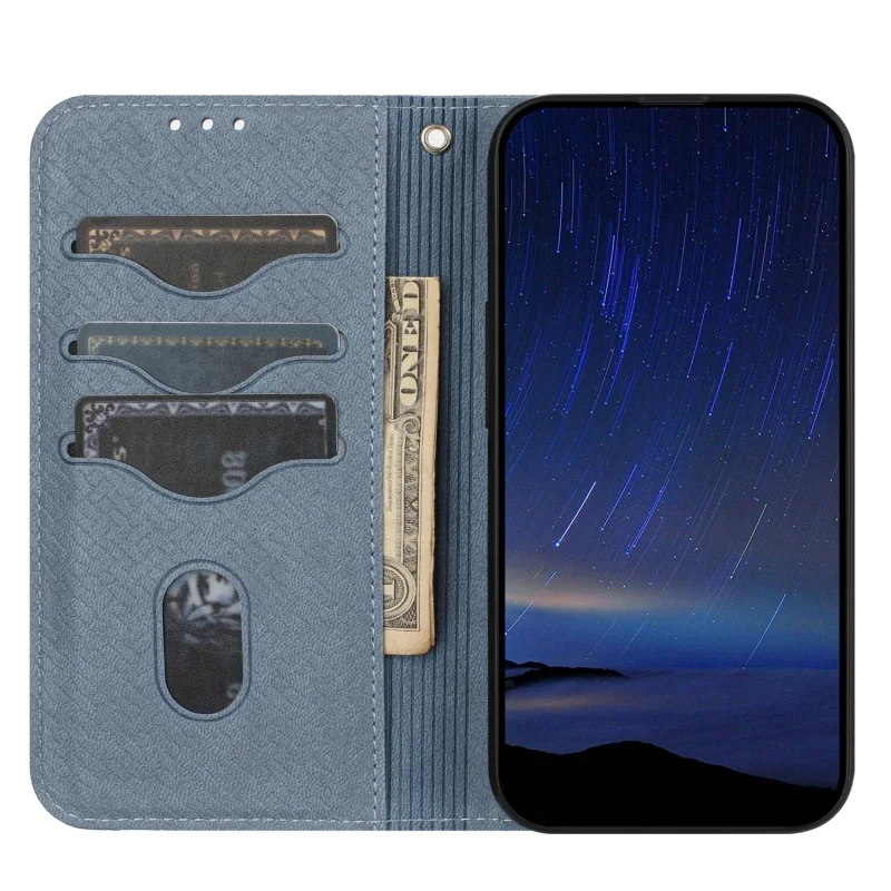Magnetic Leather Zipper Wallet Phone Case with Card Slots and Wrist Strap