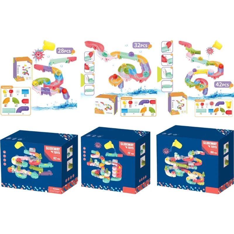 

Creative Bath Play Soft Track Set with Water Slide for Bathtime Fun Pool Toy