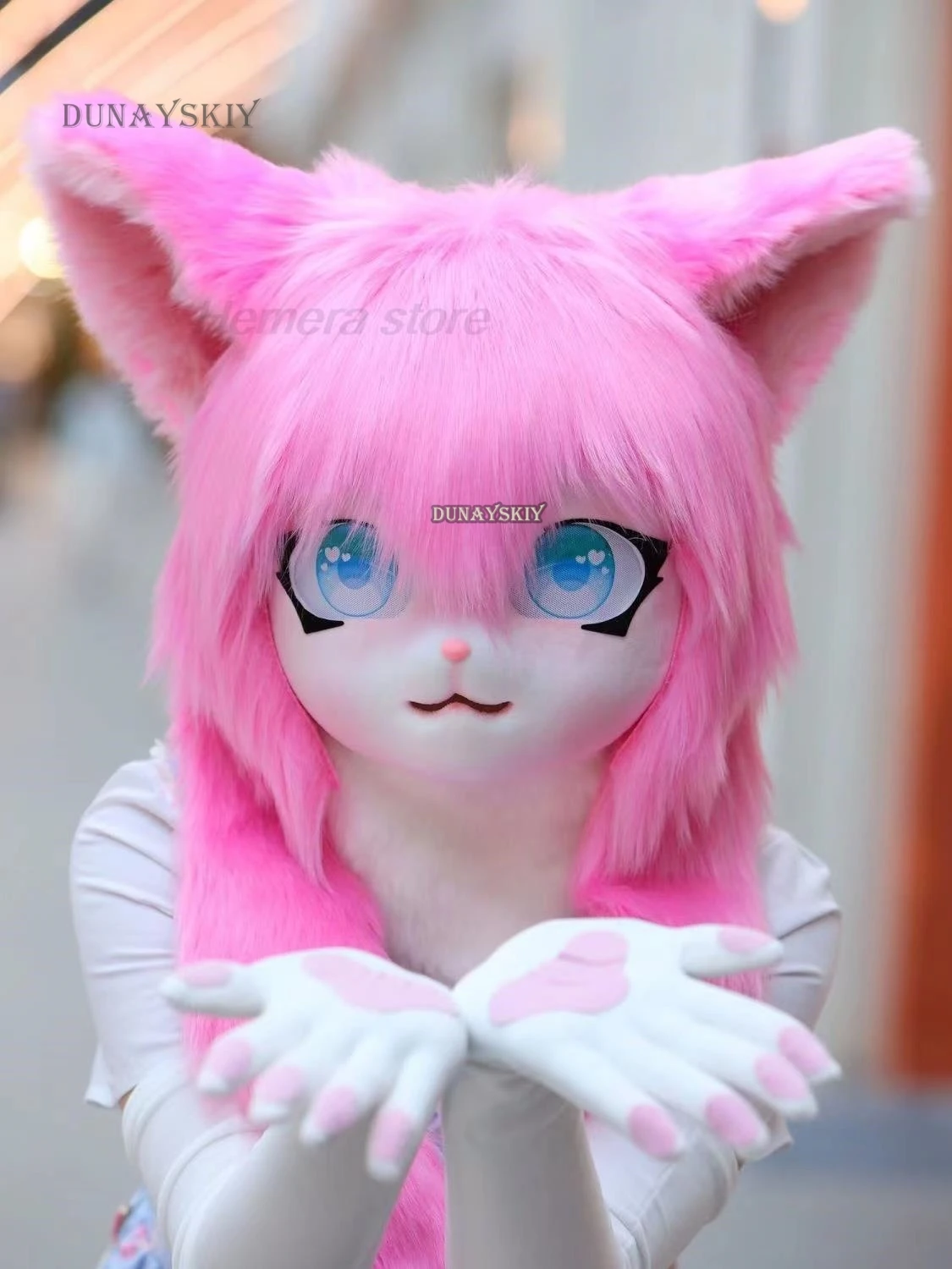 Fursuit Kigurumi Cute Furry Headsets Animal Cosplay Costumes Comiket Furries Rubbit Doll Cat Comiket Furries Doll costumes