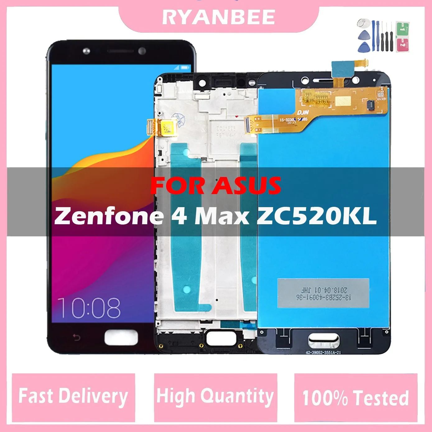 

5.2" LCD Display For Asus Zenfone 4 Max ZC520KL X00HD LCD Display Touch Screen Digitizer Assembly Replacement With Frame