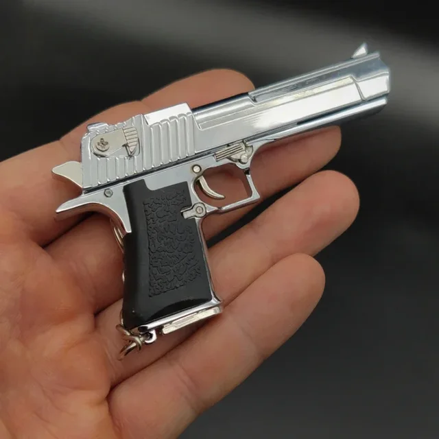 1:3 Desert Eagle Metal Mini Toy Gun Model Alloy Keychain Look Real Collection Pubg Exquisite Portable Decorations Gifts for Boys 5