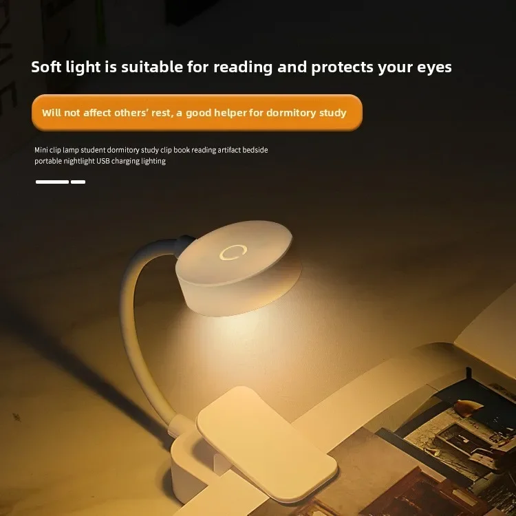 Mini LED Desk Light USB Rechargeable Lamp Eye-Protecting Clip-on Book Light Student Study Reading Desk Lamp Gift  Reading Lamp