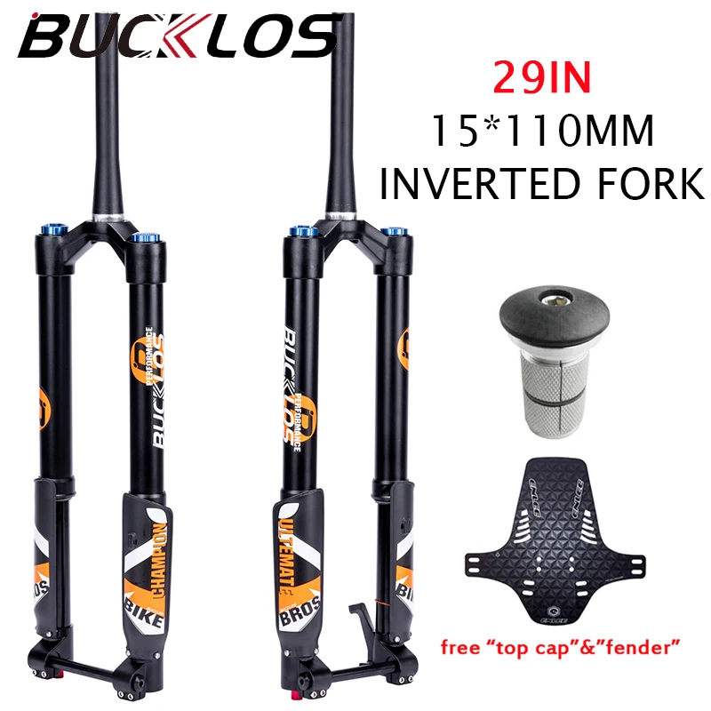 

BUCKLOS 29Inch Inverted Fork 15*110mm Thru Axle Downhill Fork 140mm Travel Air Suspension Mountain Bike Fork for DH AM XC