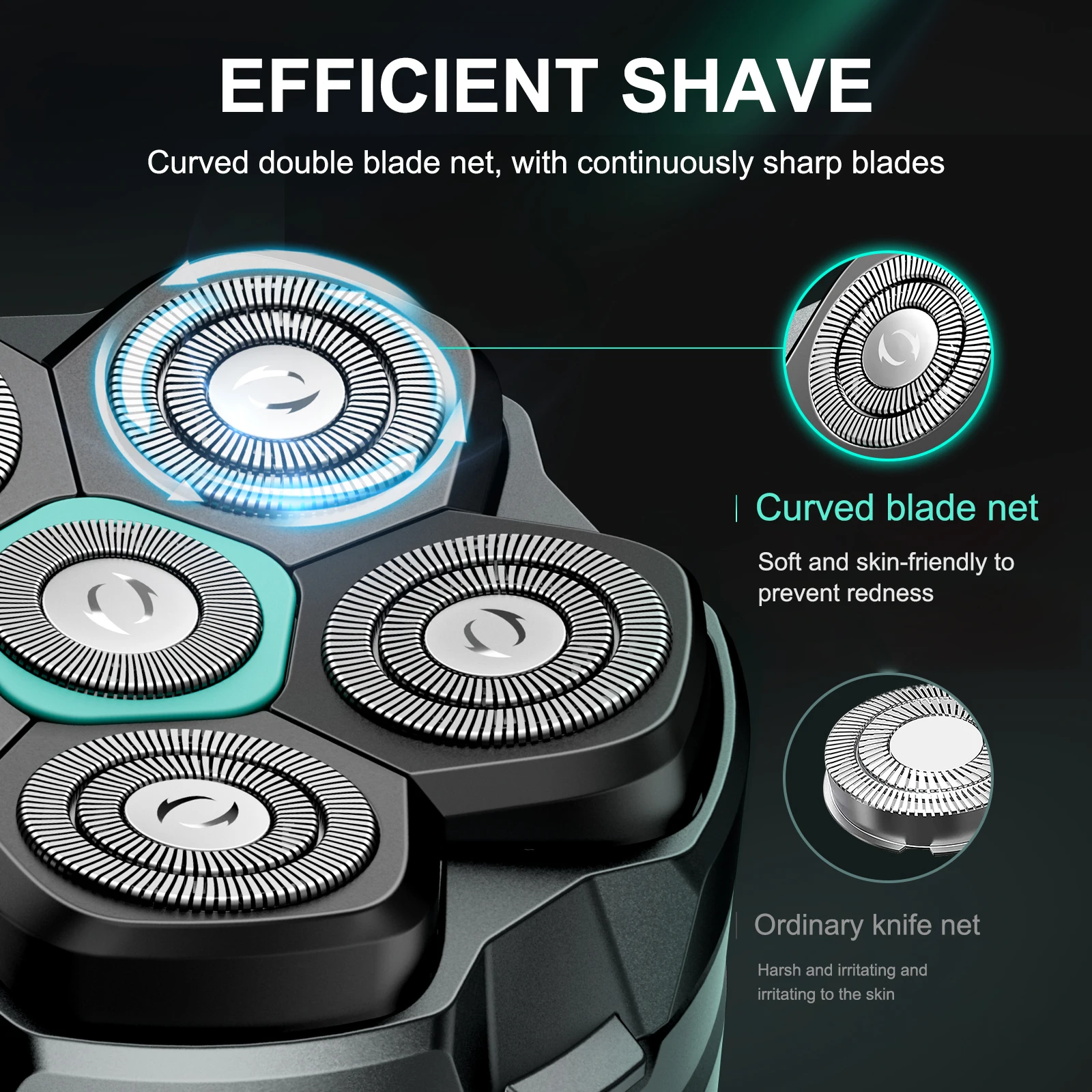 KENSEN Replaceable blade for S15 Head Shaver 6D Magnetic Razor Head Waterproof Stainless Steel Razor Blade for FK-8750 Cutter 2