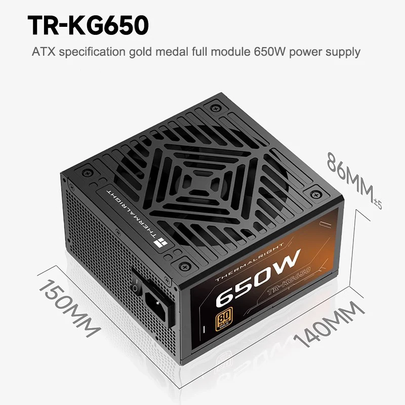 써멀라이트 TR-KG650 골드 메달 풀 모듈러 파워 서플라이 ATX3.1 전압 100-240V KG750W 850W 14CM PSU 소형 PC 파워 서플라이