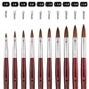 Kolinsky Acrylic Nail Art Brush Wood Handle Nail Art Mink Brush Gel Builder Nail Tools Manicure Brush Drawing Tools Size 4-14 3