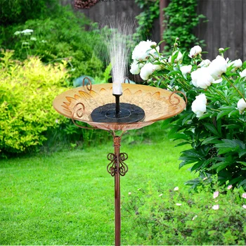 Glass Bird Bath Garden Outdoor Birdbath Birdfeeder with Metal Stake Bird Feeder Bird Bath Bowl for Garden Yard Lawn Decor 3