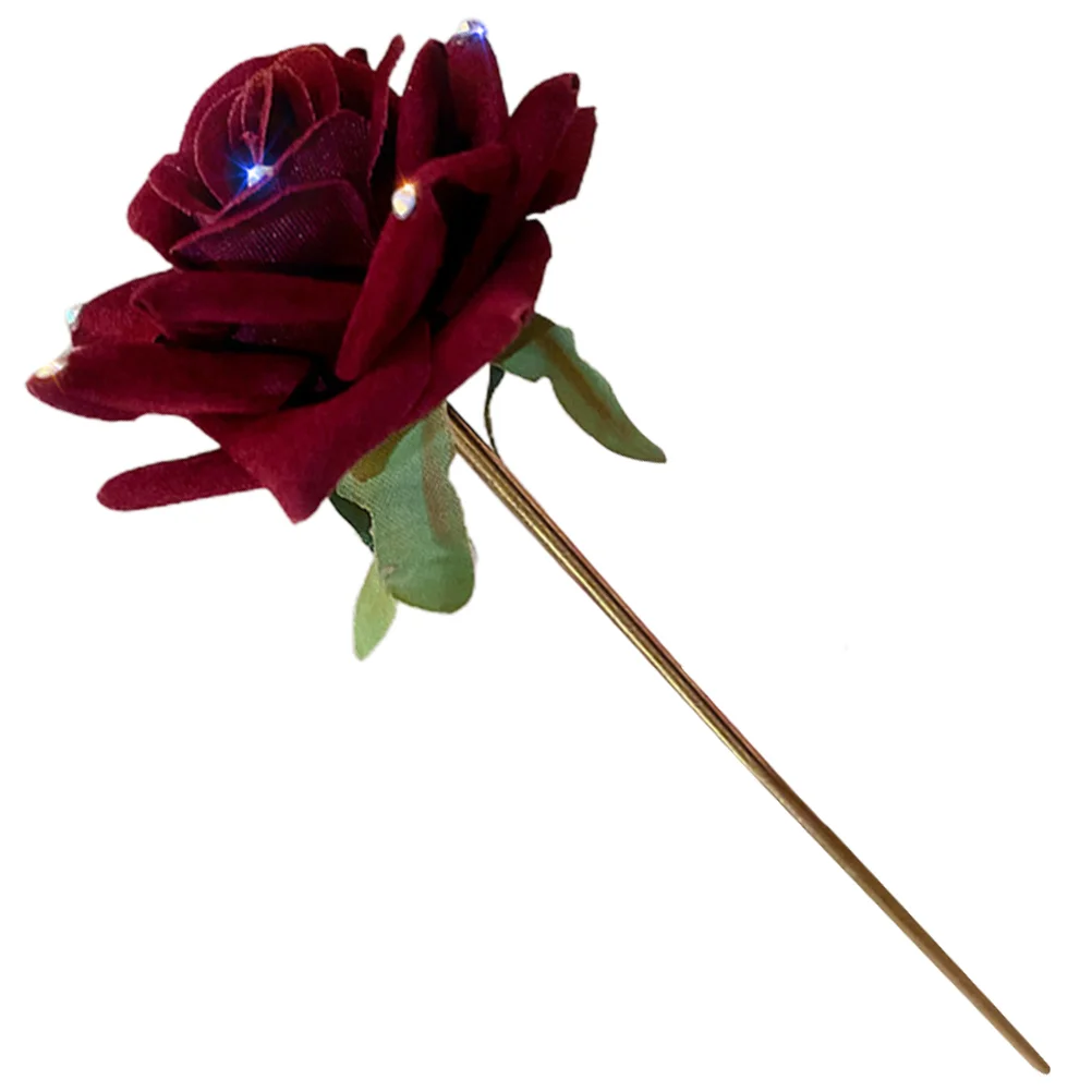 

Rose Flower Hair Stick Hair Pick Bun Ponytail Holder Hair Chopstick Women Hair Accessory