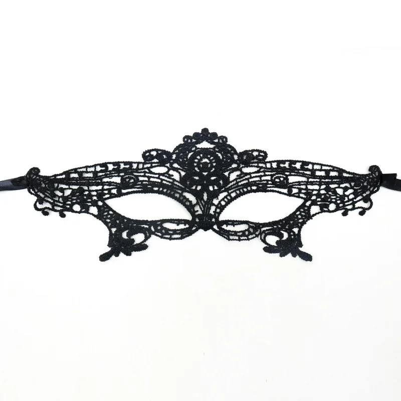Elegant Black Lace Floral Eye Mask - Masquerade Party Accessory