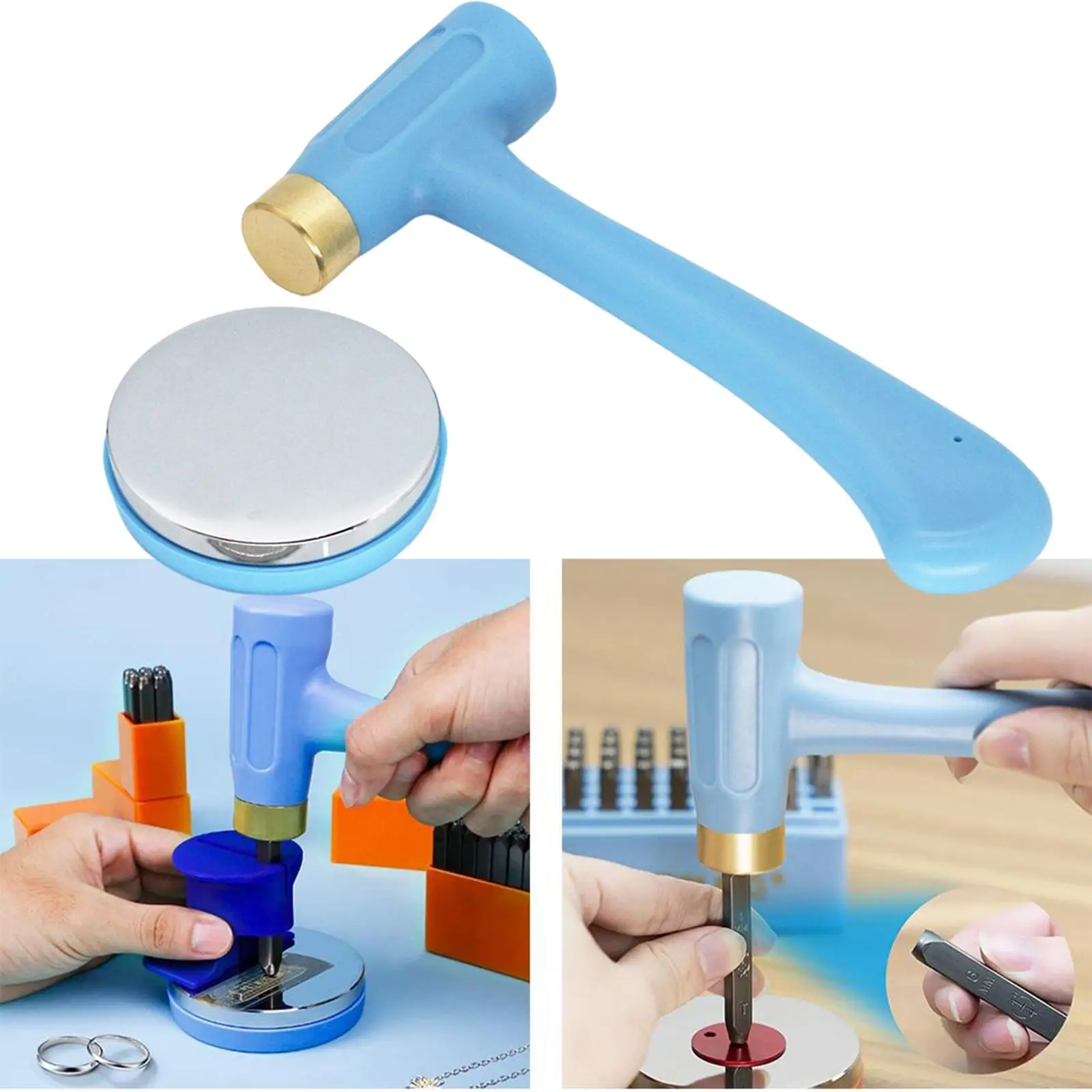 Professional Metal Stamping Hammer & Steel Bench Block Jewelry Making