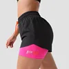 Mermaid Curve Breathable Letter Graphic 2 In 1 Sport Shorts Women Quick Dry Running Short Drawstring Waistband Fitness Hot Pants 5