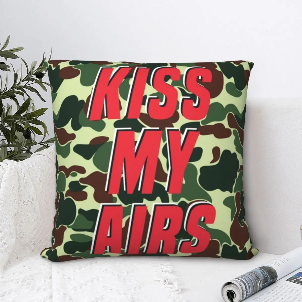 

Kiss My Airs Square Pillowcase Polyester Pillow Cover Velvet Cushion Decor Comfort Throw Pillow For Home Living Room