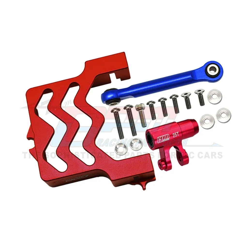 GPM 금속 합금 스티어링 서보 마운트 지원 ??+ Traxxas 1/5 X-MAXX 6S 8S 4WD 몬스터 트럭 RC 자동차 업그레이드 부품 용 25T 서보 암