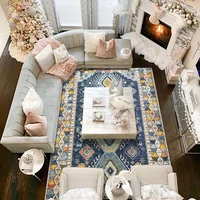 Living Room Carpet Bohemia Abstract Ertro Bedroom Fluffy Rug Home Decoration Ethnic Style Multicolor Art No Crease Mat Ковер 러그 2