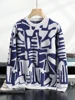 New Chic Men's 100% Cashmere Sweater O-neck Jacquard Pullover Thick Soft Warm Cashmere Knitwear Autumn Winter Casual Jumpers 6