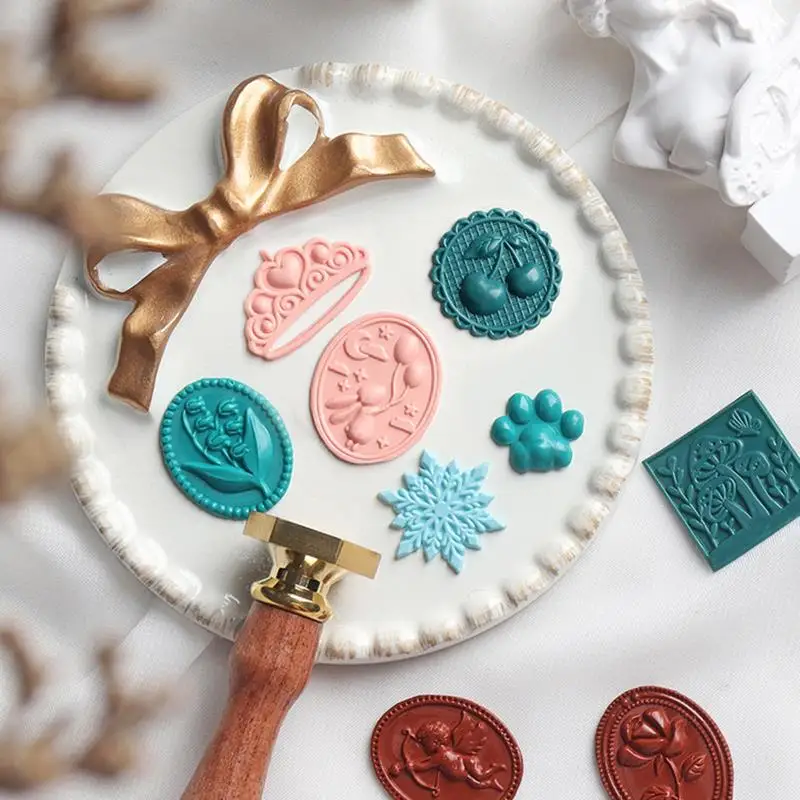 Description Picture 6 of itemZinc Alloy Embossed Fire-Painted Seal Sealing Wax Stamp Head Wax Seal Stamp For Envelopes Wedding Invitation Album Seal Stamp