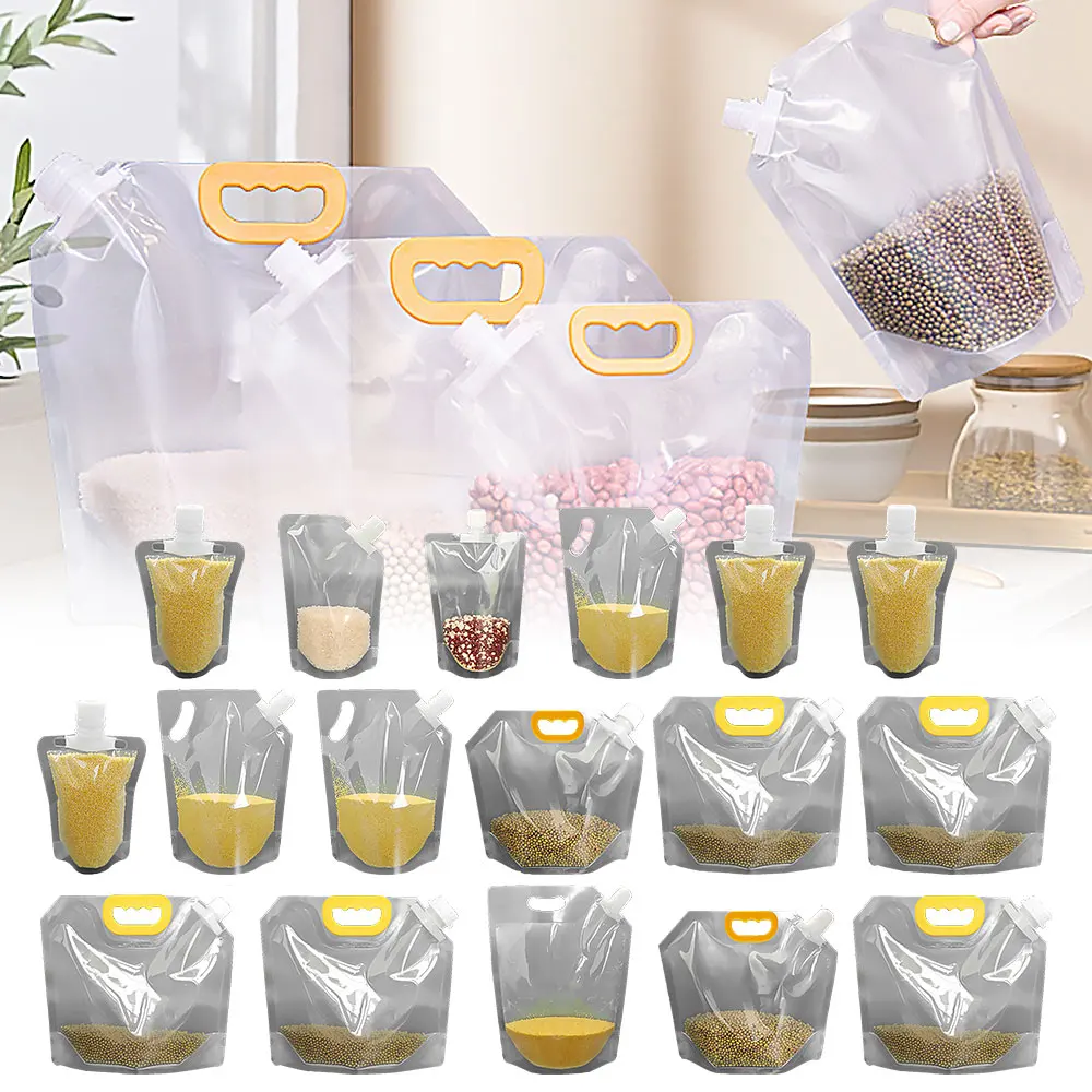 

Grain Moisture-Proof Sealed Bag, Transparent Grain Storage Suction Bags, Food Storage Organizer Reusable Transparent Eco Bag