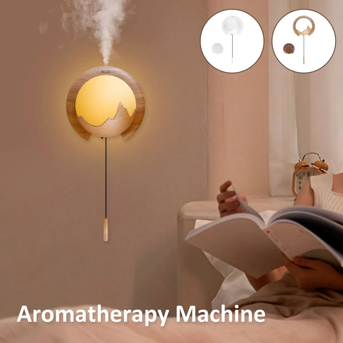 

150ML Wall-Mounted Aroma Diffuser Ultrasonic Essential Oil Diffuser with Remote Control 3 Lighting Modes Silent Mist Humidifiers