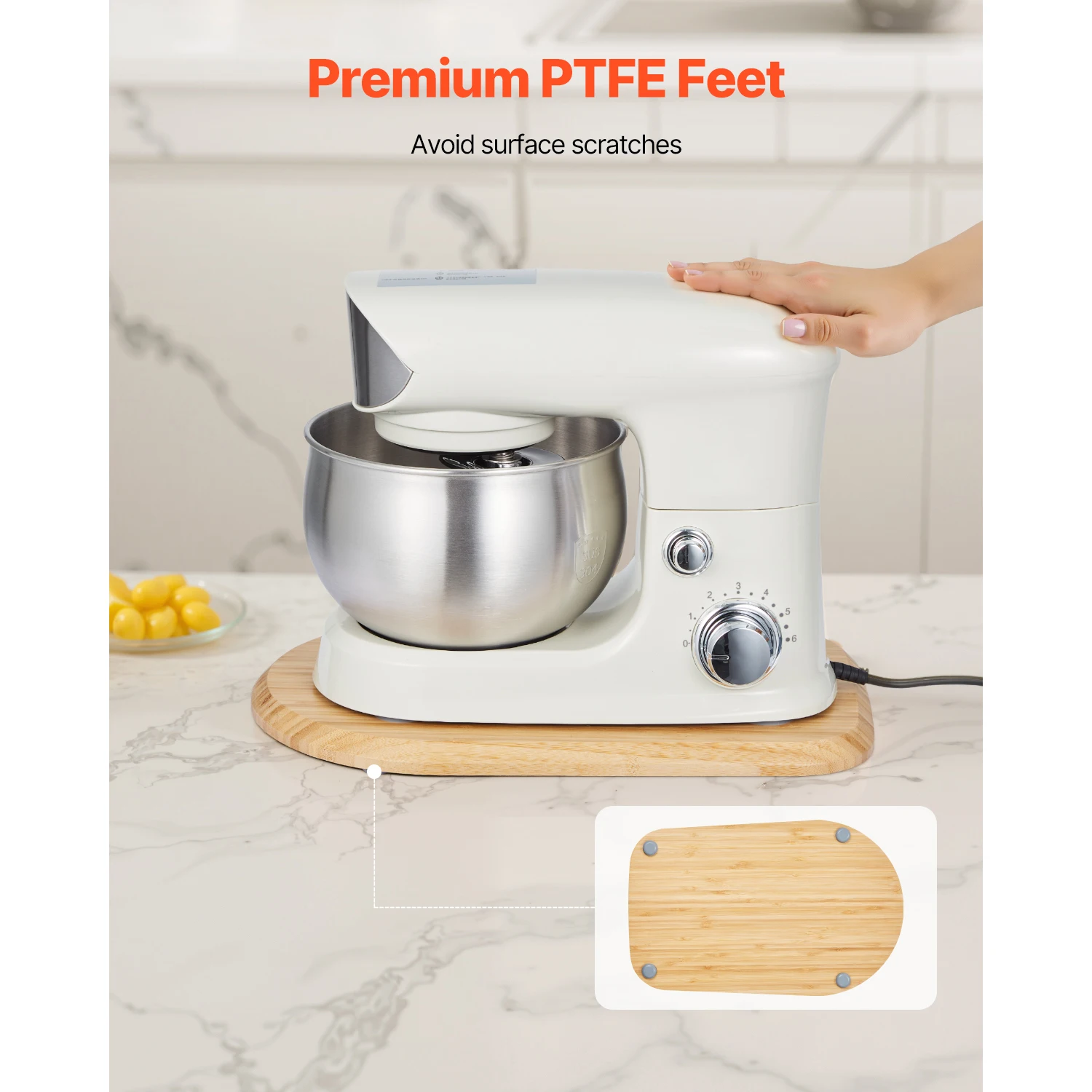 SucceBuy 2 Size Kitchen Appliance Sliding Tray fit Tilt Head 4.5-8Qt Mixer Rolling Tray for Countertop Blender Storage