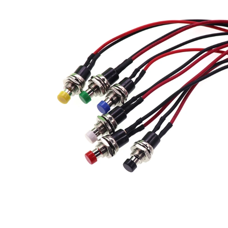 10PCS PBS-110 small push-button switch with cable opening 7MM push-button switch Self-reset activates the lockless button tactile push button switch