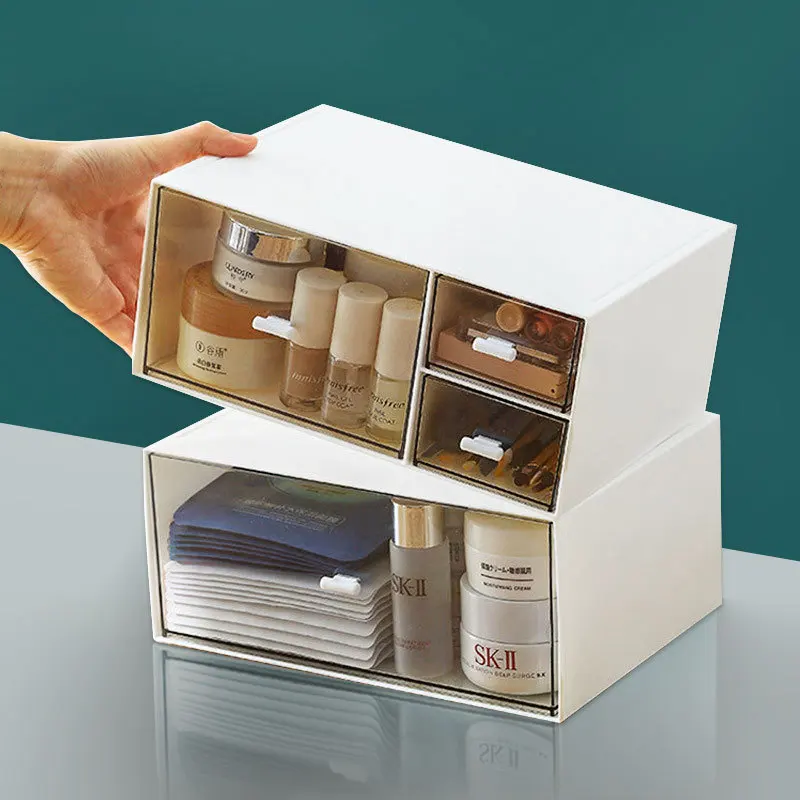 

Drawer-Type Desktop Storage Box, Overlay Ins Acrylic Cosmetic Shelf, Office Clutter Organizing Box