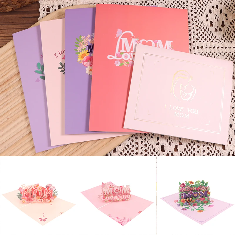 Happy Mother's Day Card Pop Up Mothers Day 3D Card Greeting Postcard Creative Postcard For Mom Wife Surprise Gifts