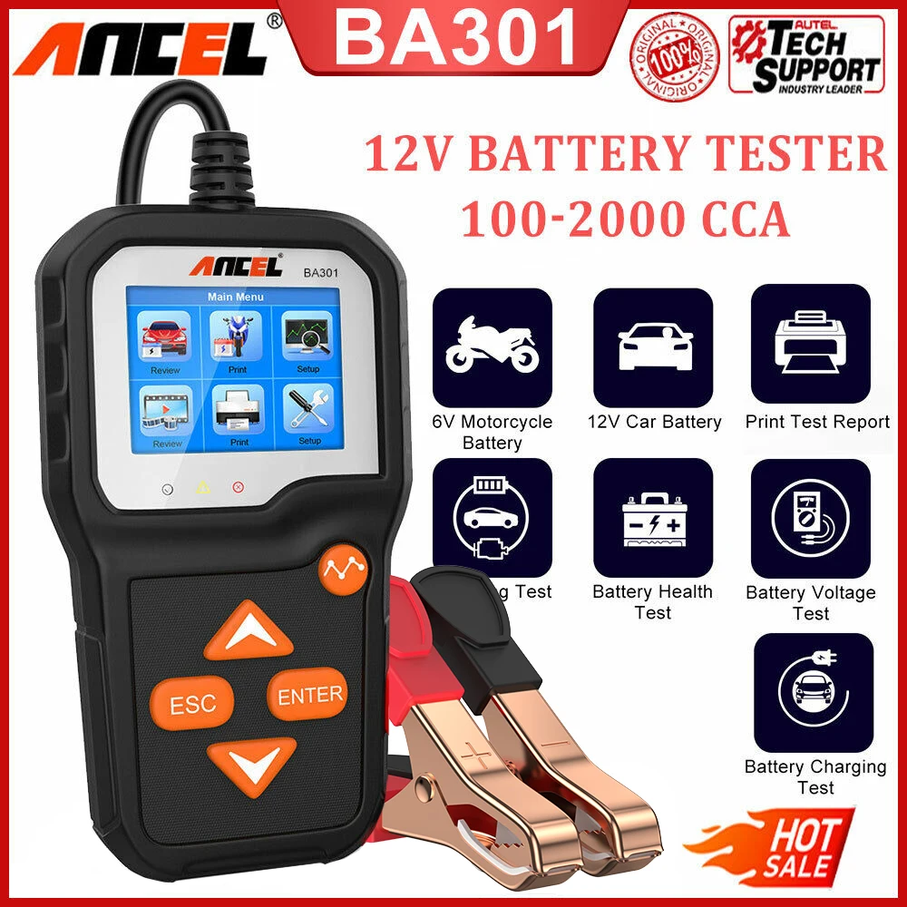 ANCELBA301BatteryTesterforCar12V6VMotorcycleCrankingTest2000
