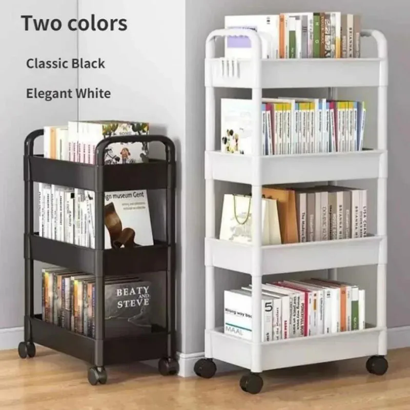 Mobile Storage Rack Trolley Organizer Household Kitchen Multifunctional Cart with Wheels Home Accessories Multi Storey Bookshelf