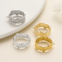 Bague fendue ouverte irrégulière plaquée or 14/18K, 2 pièces/paquet, pour bricolage fait à la main, réglage de bague, fournitures de fabrication de bijoux, accessoires 3