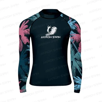Men Swimsuit T-shirt Beach UV Protection Swimwear Rash Guard Long Sleeve Surfing Diving Swimsuit Surf T-shirt Rashguar UPF 50 1