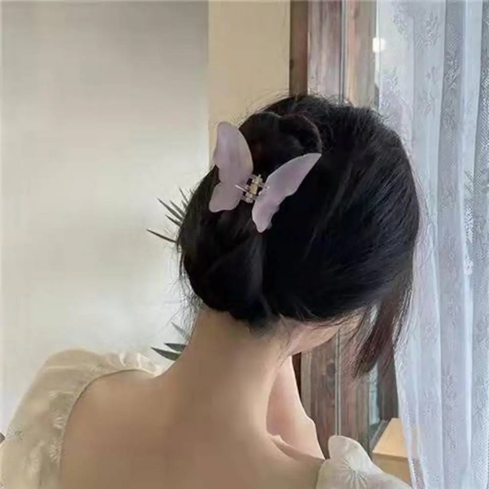 

Fashion Headdress Hairpin for Women Frosted Texture Easy to Use Portable Minimalistic Butterfly Hair-claw Clamp for Spring