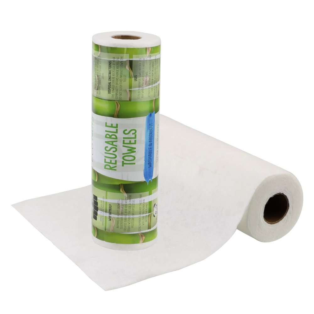 Eco-Friendly Reusable Bamboo Kitchen Towels - Washable, Absorbent, and Durable (25 Pack)