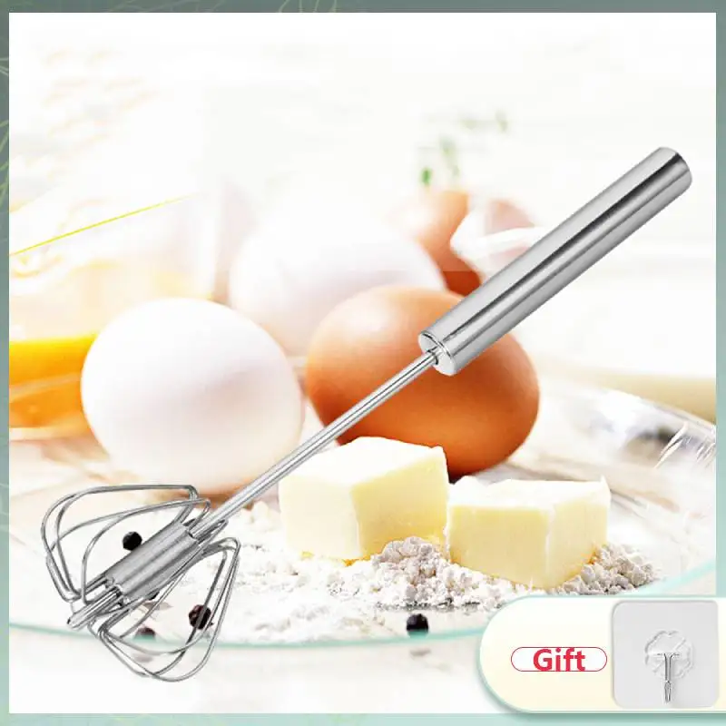 

Semi-automatic Egg Beater 304 Stainless Steel Egg Whisk Manual Hand Mixer Self Turning Egg Stirrer Kitchen Accessories Egg Tools