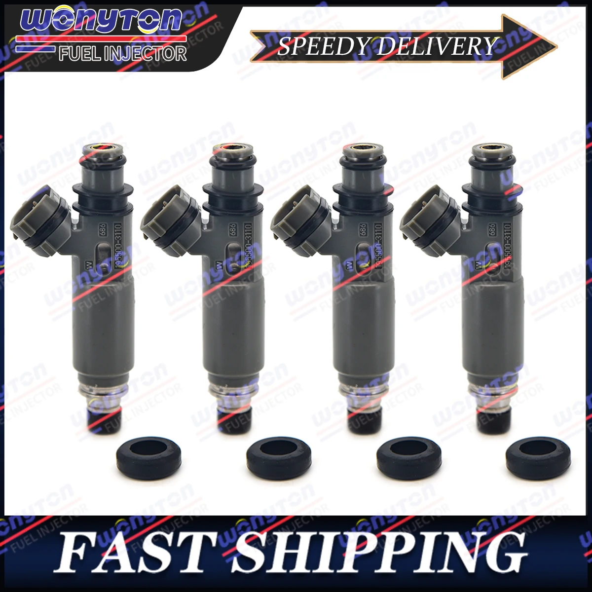 4PCS Fuel Injectors 195500-3110 For 1997-2003 Mazda Protege 1.5L 1.6L 842-12122