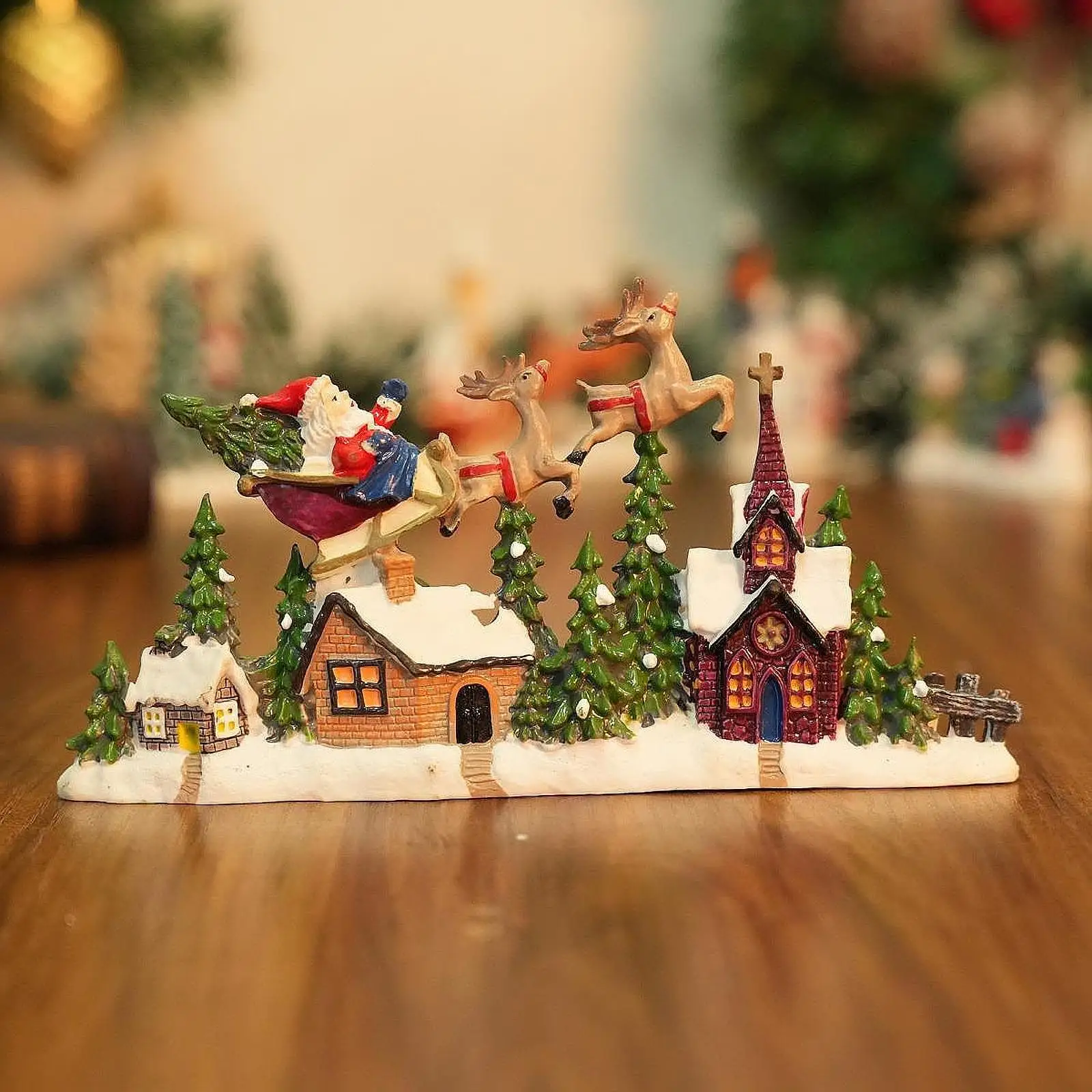 Christmas Village House Figurine Collection Xmas Decor Christmas Tabletop Decoration for Desk Bedroom Holiday Cabinet Party Christmas Village House Figurine Collection Xmas Decor Christmas Tabletop Decoration for Desk Bedroom Holiday Cabinet Party