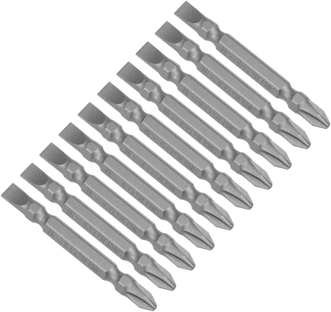 

Kidisoii 10 Pcs PH2/SL6 Magnetic Double Ended Screwdriver Bits, 1/4 Inch Hex Shank 5.91-inch Length S2 Power Tool