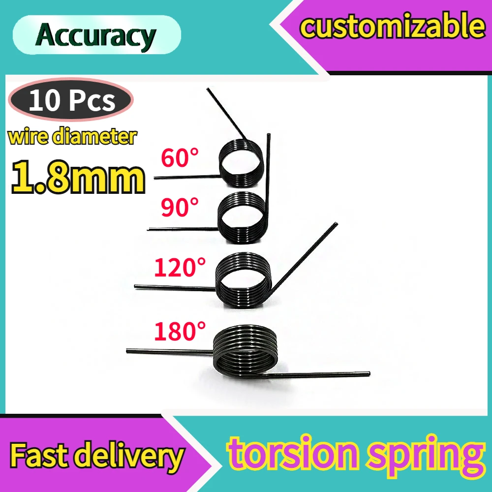 10 Pcs Torsion Spring Wire Diameter 1 8mm Angle 180 120 90 60 Degree 10-pcs-torsion-spring-wire-diameter-1-8mm-angle-180-120-90-60-degree