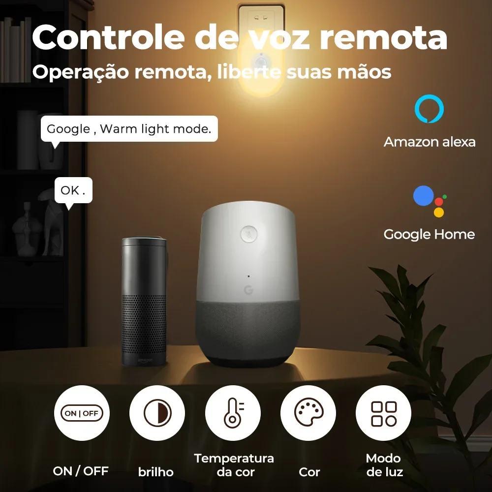 Smart Led Night Light WiFi Tuya PIR Motion Sensor Eu Us Uk Plug In Wall Lamp Warm White RGB Room App Voice For Alexa Google Home Motion Sensor Light Led Night Light Led Motion Sensor Light Night Light Motion Sensor Night Light Motion Sensor Led Light