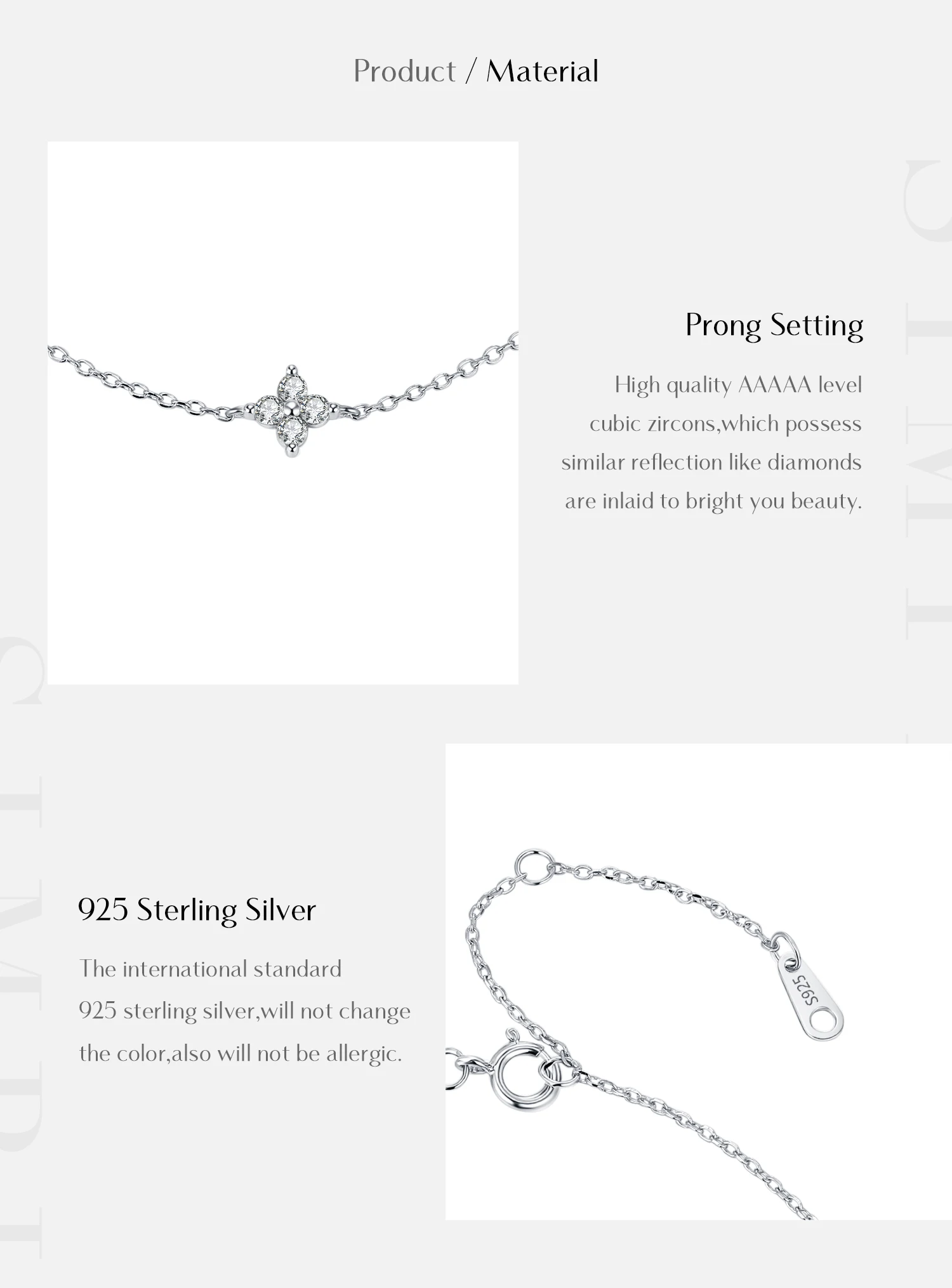MODIAN 925 Sterling Silber Trendy Exquisite Vierblättriges Kleeblatt Klar CZ Charms Armband Für Frauen Edlen Schmuck Zubehör – Detail 3