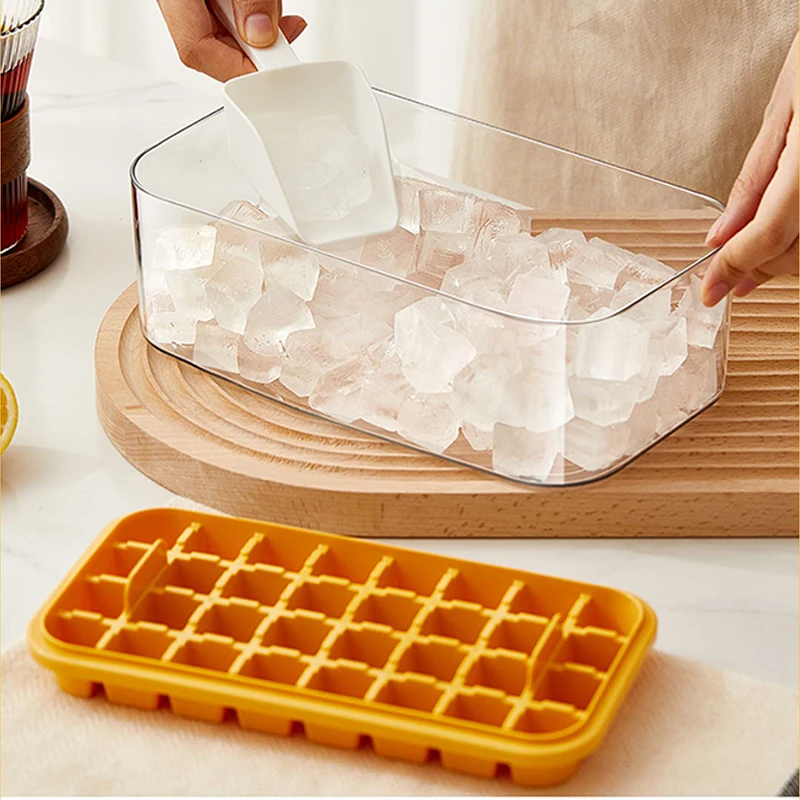 Set Of 1 101oz Ice Cube Trays, 64 Pcs Silicone Ice Cube Tray With Lid